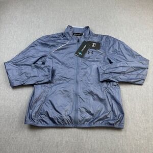 Under Armour Jacket Womens Large Blue Storm Impasse Run 2.0 Full Zip Windbreaker